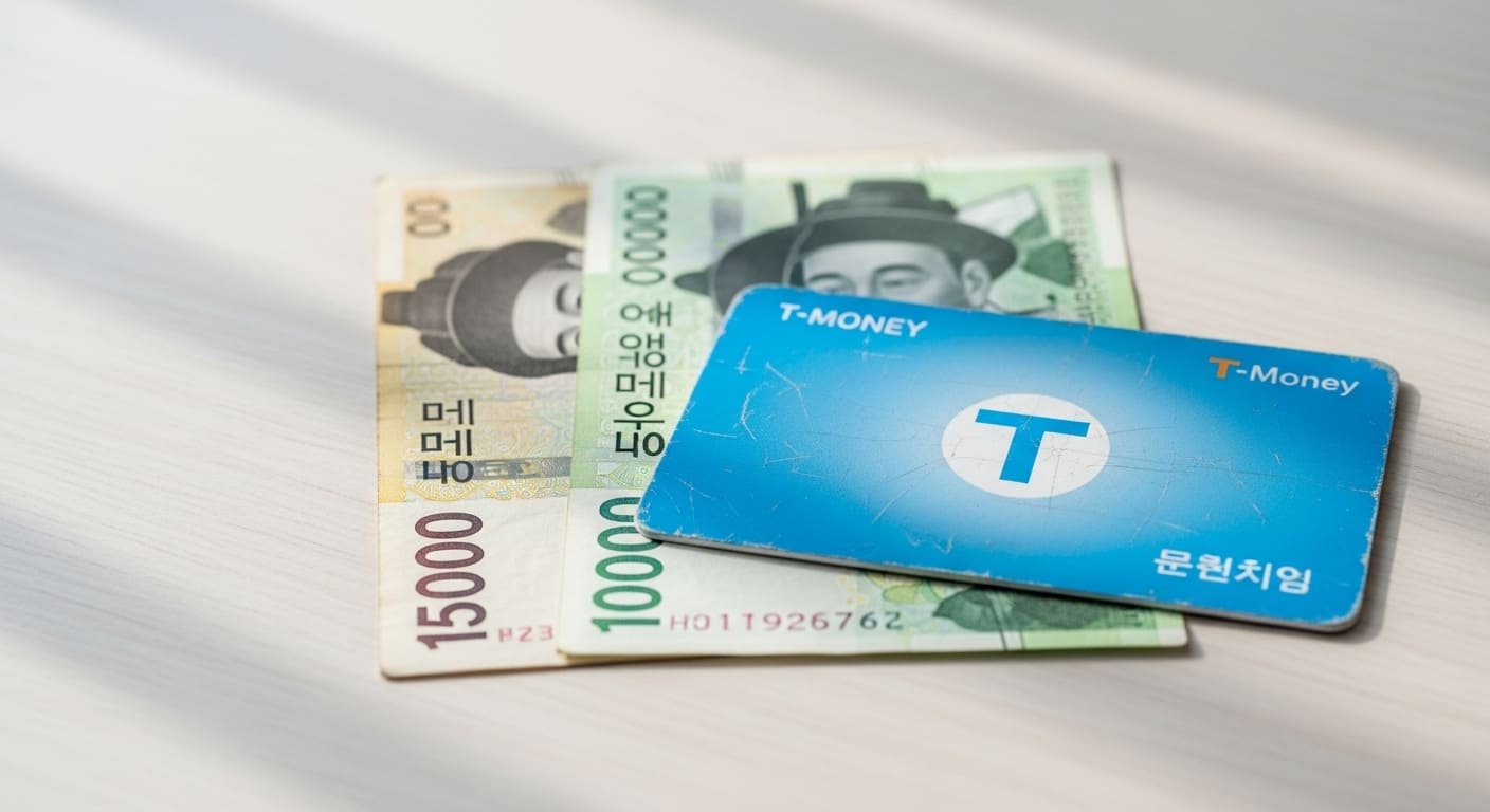 편의점 카운터에서 티머니 환불을 진행하는 장면