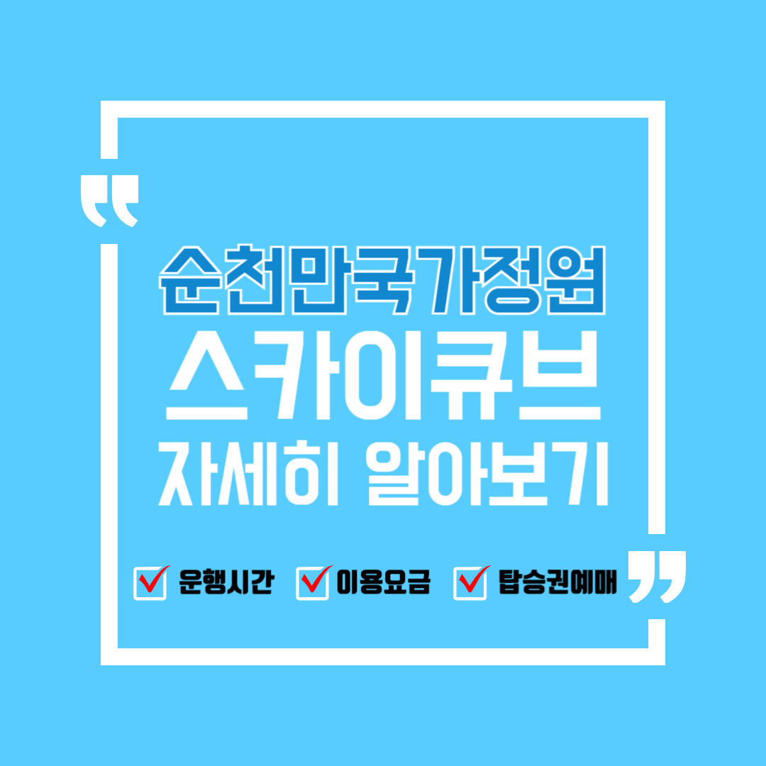 순천만 국가정원 스카이큐브 탑승권 운행시간 요금 왕복권 편도권 티켓 예매