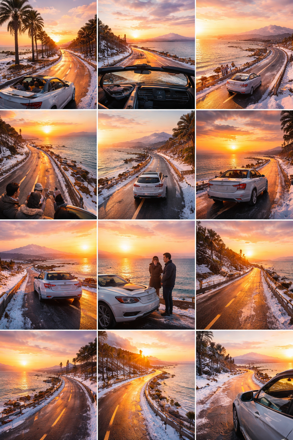 제주도 노을해안도로 드라이브 하는 사진