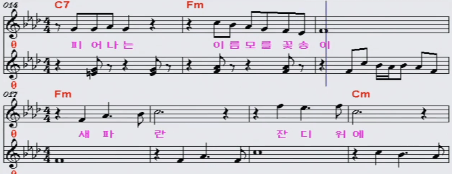 정일송(남진) 젊은 초원 악보