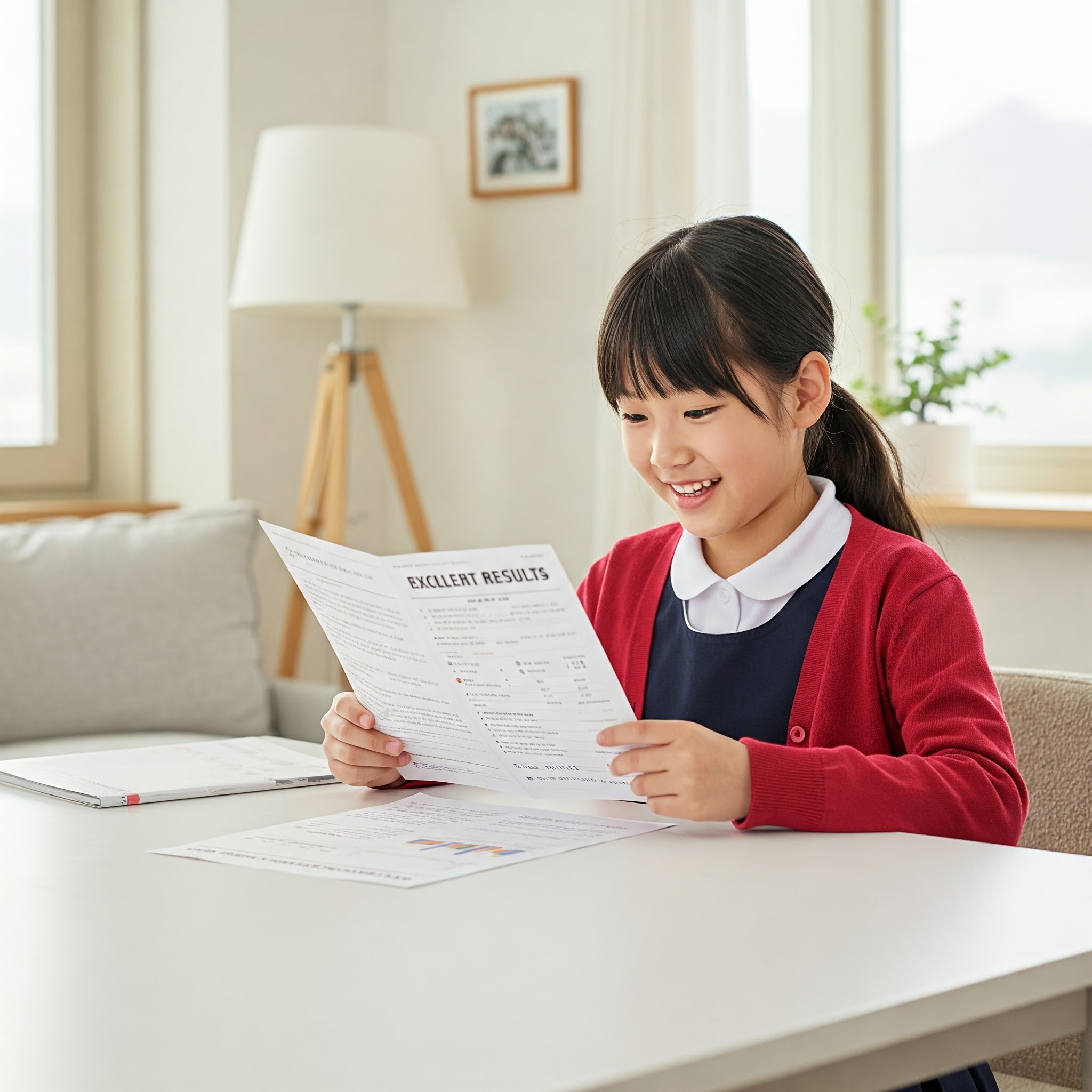 자기주도학습으로 성적이 오른 초등학생