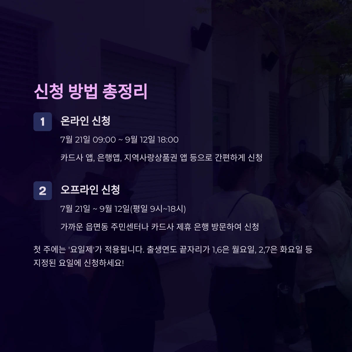 경기도 민생회복 소비쿠폰 신청방법 온라인 오프라인 요일제 적용