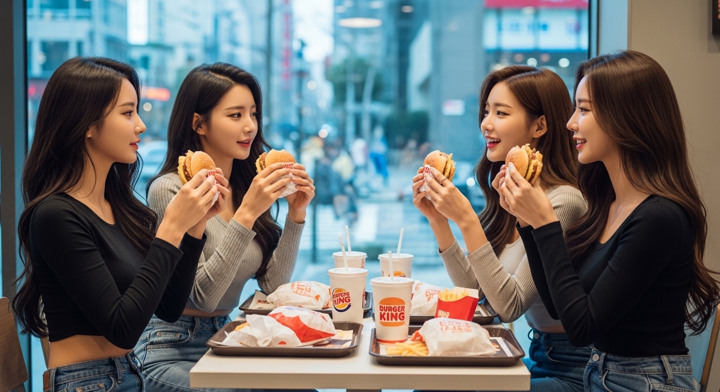 버거킹을 먹는 여자들