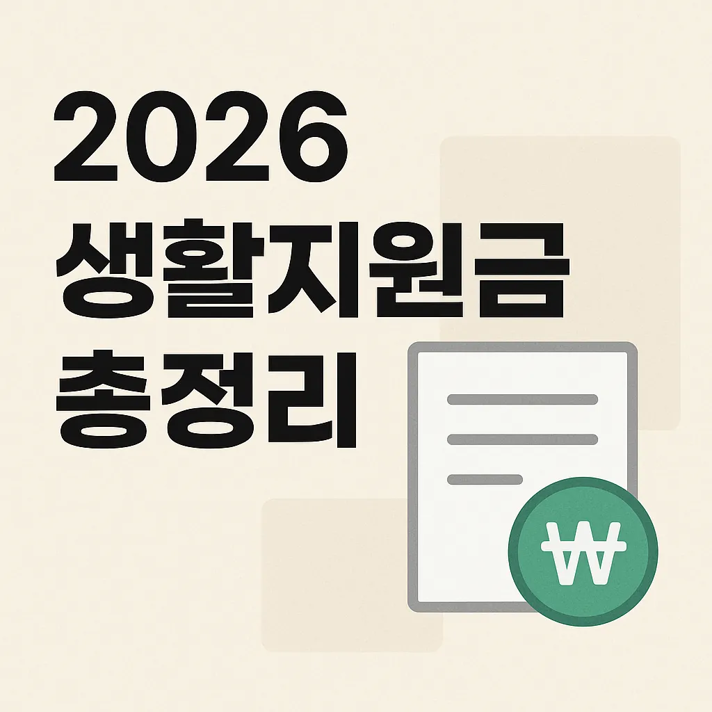 2026년 달라지는 생활지원금 총정리