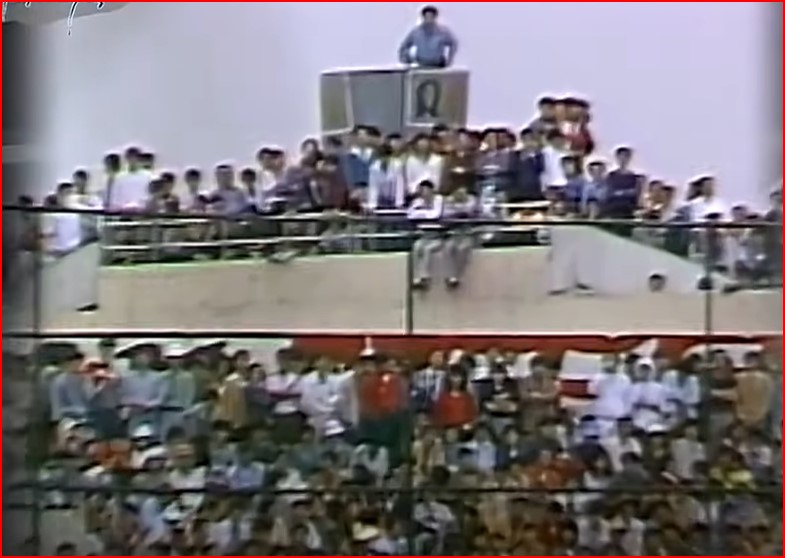 인천 도원야구장 야구 경기를 관람하는 사람들