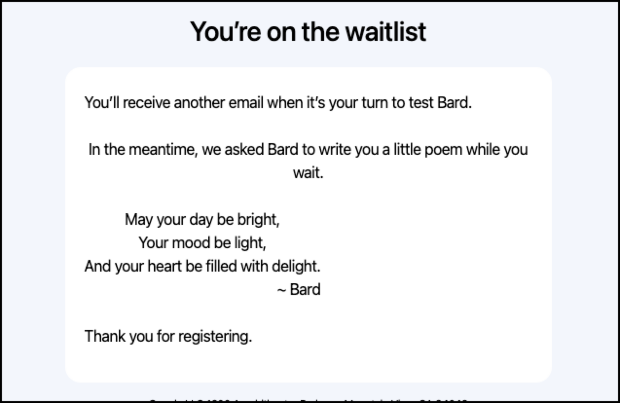 bard waitlist