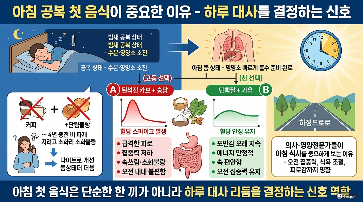 아침 공복 첫 음식이 중요한 이유