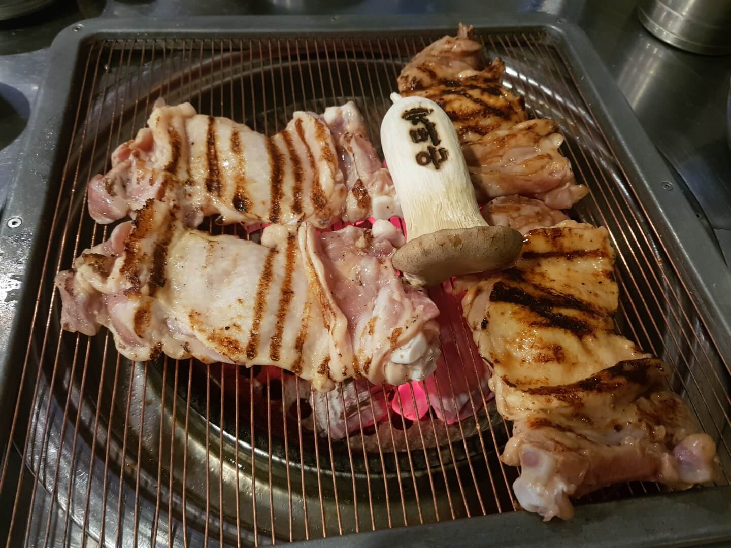 강동구 천호역 맛집 숯불 닭갈비 온도계 리뷰 줄서서 먹는 닭갈비 맛집