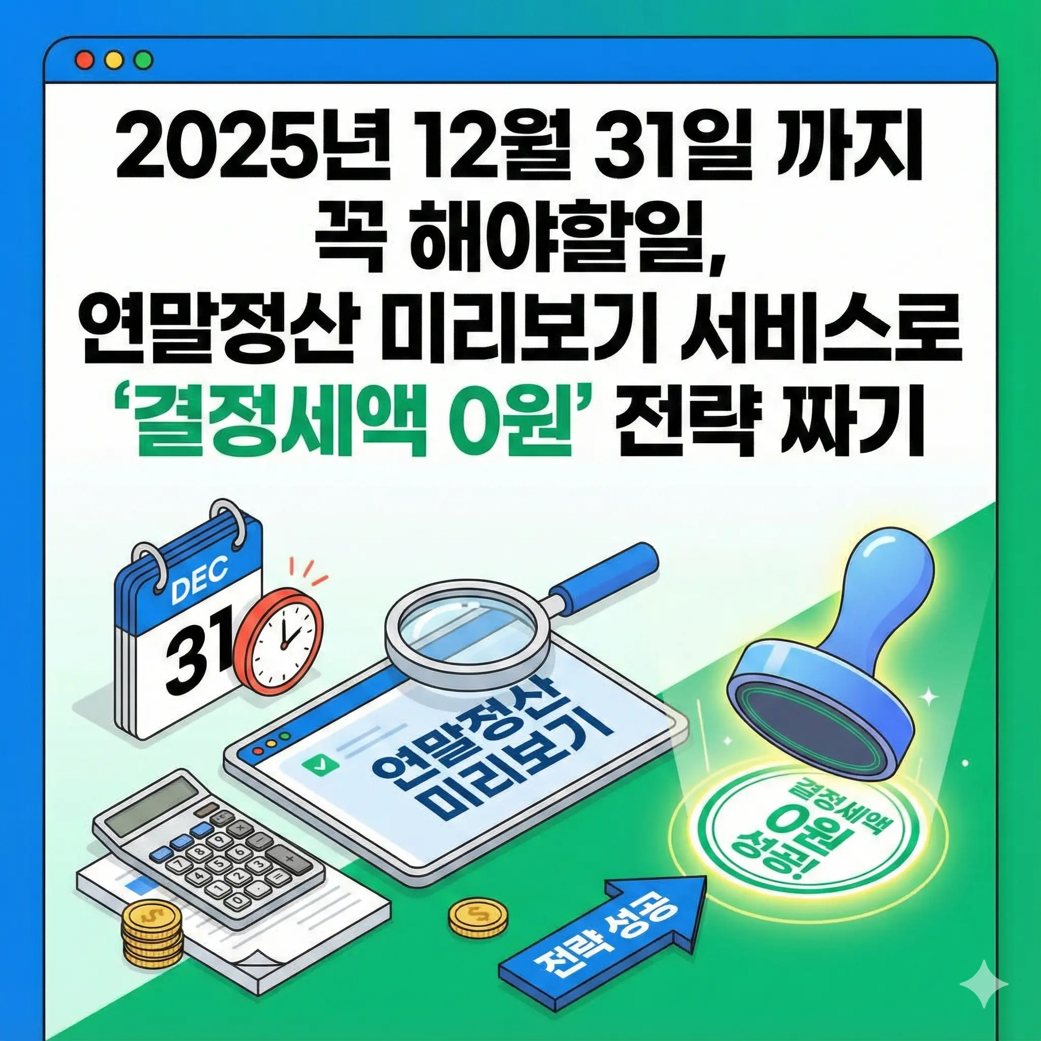 연말까지 꼭 해야할일 #10, 연말정산 미리보기 서비스로 '결정세액 0원' 전략 짜기