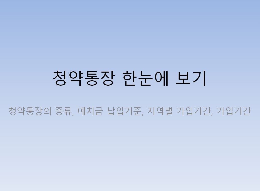 청약 통장 목차 설명