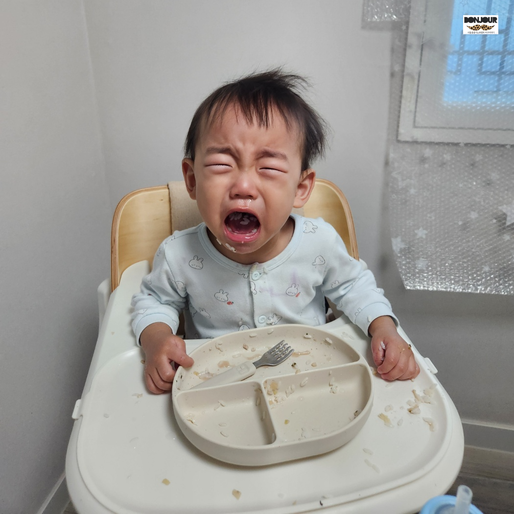 걸음마 연습 중 우는 아기 (스트레스 주의)