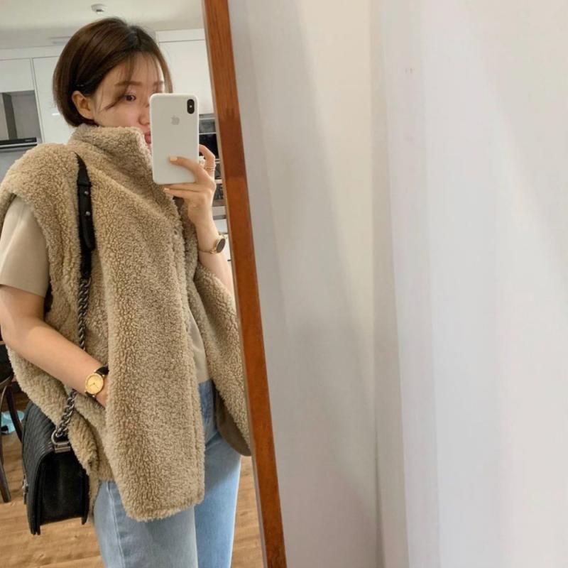 리버시블 양면 무스탕 양털 뽀글이 베스트 조끼