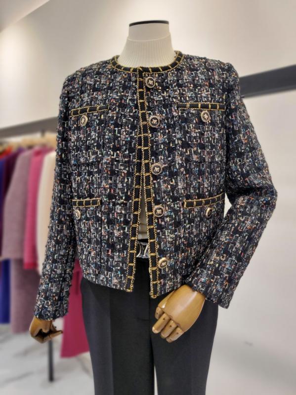 모조에스핀 메탈 트위드 자켓 S234MSF006