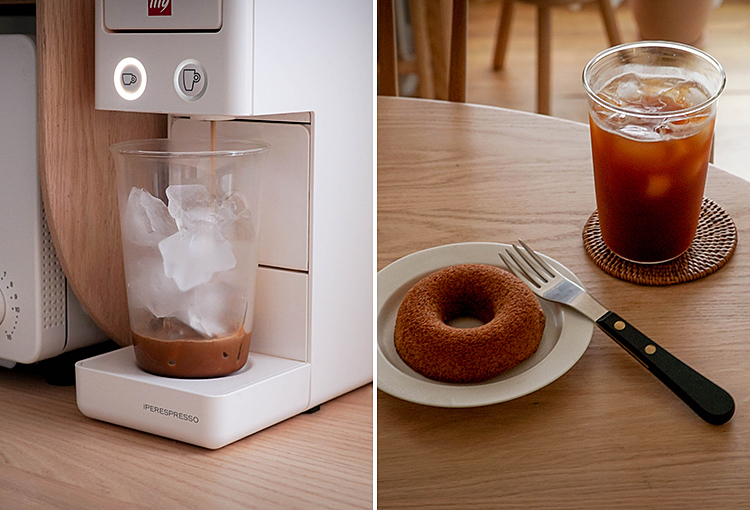 일리커피머신아이스아메리카노도넛