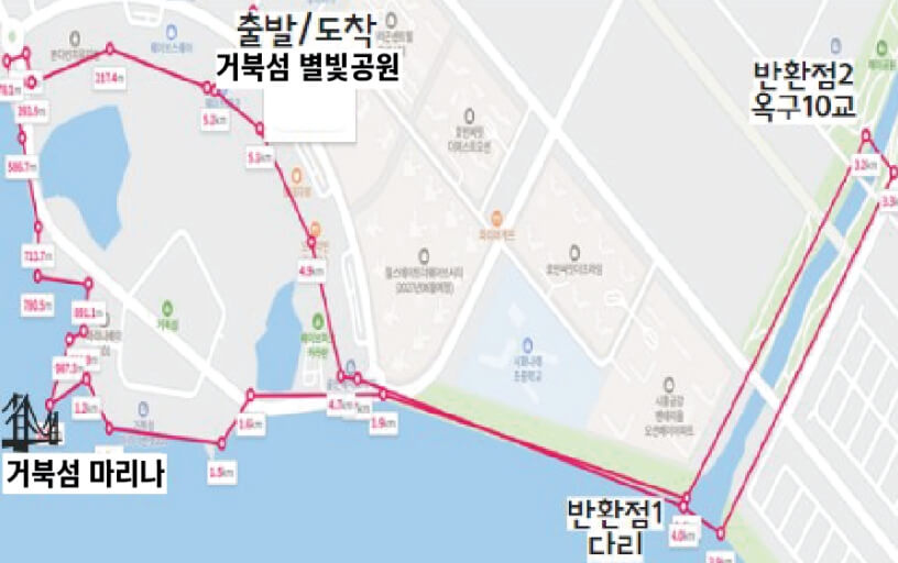 거북섬 걷기 한마당 코스 지도