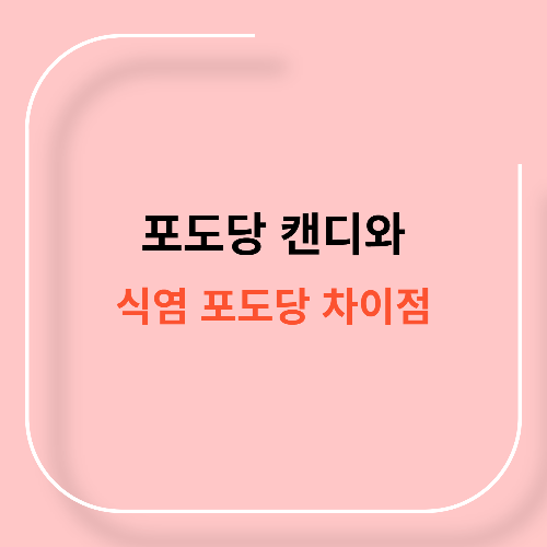 포도당 캔디와 식염 포도당 차이점11