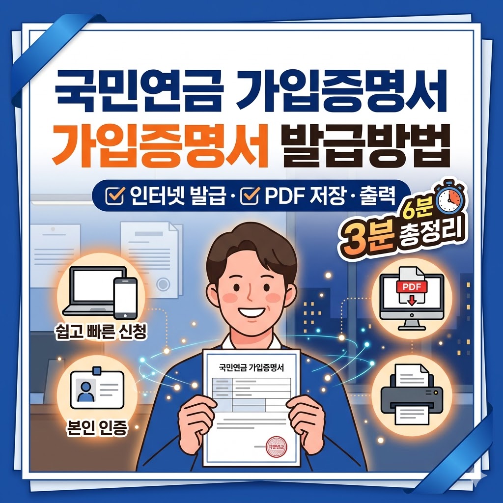국민연금 가입증명서 발급방법|인터넷 발급·PDF 저장·출력까지 3분 총정리