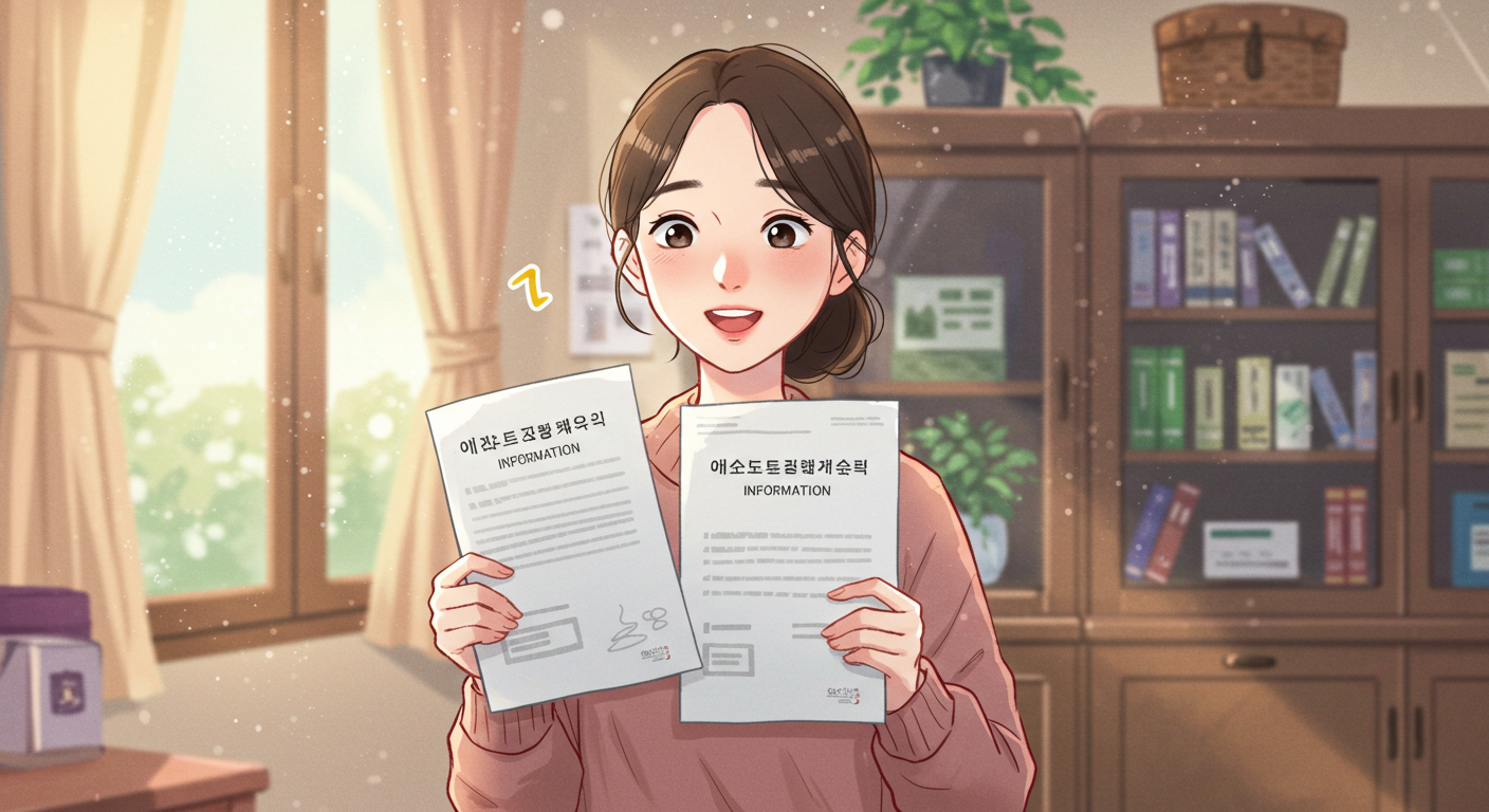 과오납 환급 안내문을 확인하는 여성