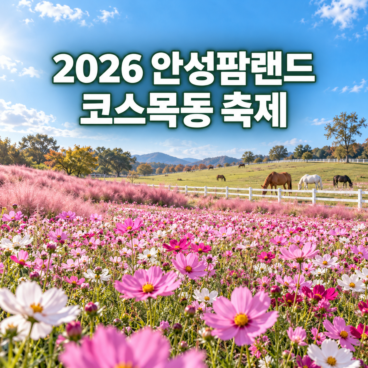 지금 가야할 곳! 2026 안성팜랜드 코스목동 축제｜코스모스&middot;핑크뮬리 절정 시기와 입장료