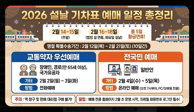 2026 설날 기차표 예매 일정
