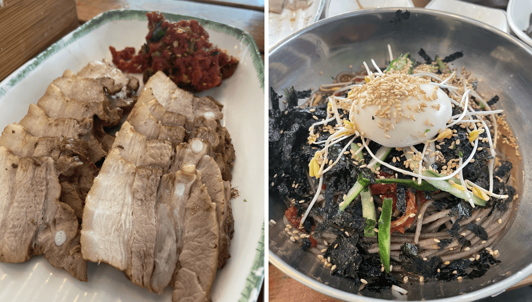수육과-같이나온-명태식혜와-비빔막국수