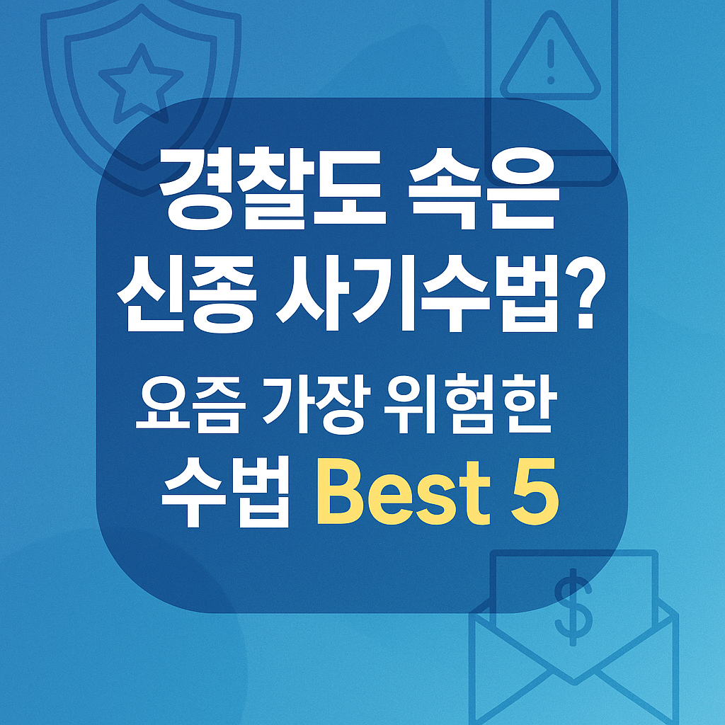 경찰도 속은 신종 사기수법?! 요즘 가장 위험한 수법 Best 5(+카톡,팔치기,링크클릭)