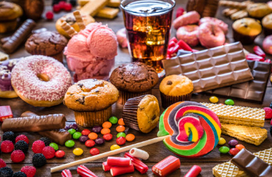 설탕이 많이든 음식