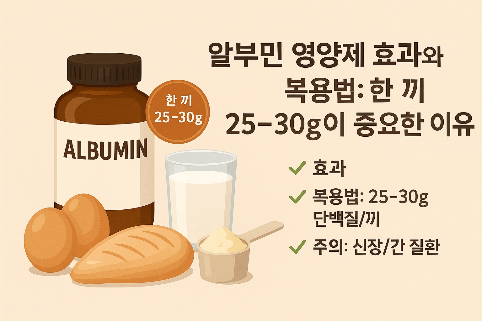 알부민 영양제 효과와 복용법: 한 끼 25–30g이 중요한 이유