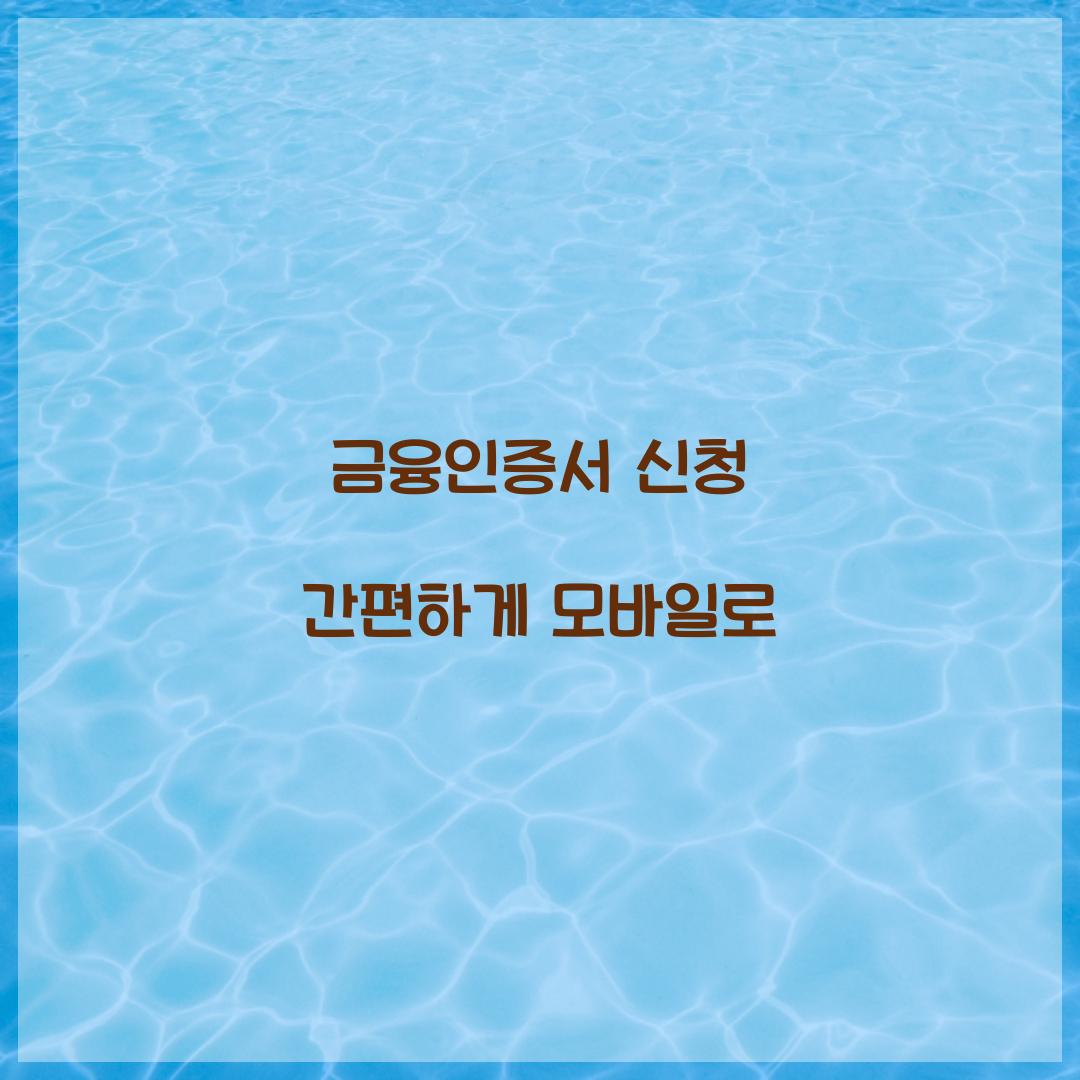 금융인증서 신청