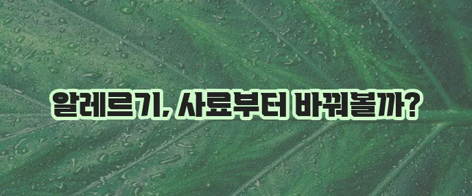알레르기 고양이에게 좋은 사료 선택이 중요합니다.