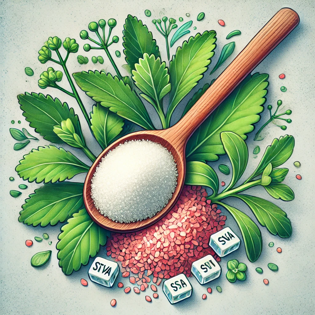 설탕을 대체하는 스테비아와 에리스리톨의 사진