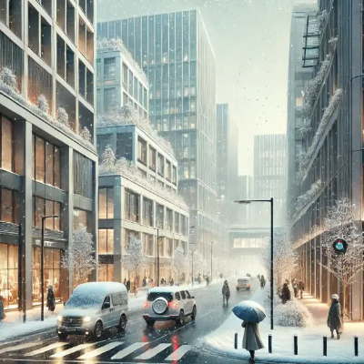 도시-건물-자동차-사람들-눈