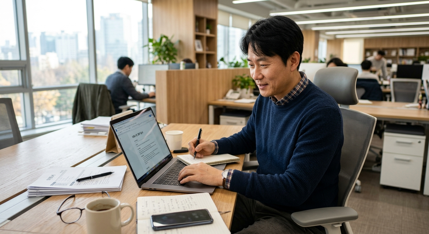 중장년이 이력서를 준비