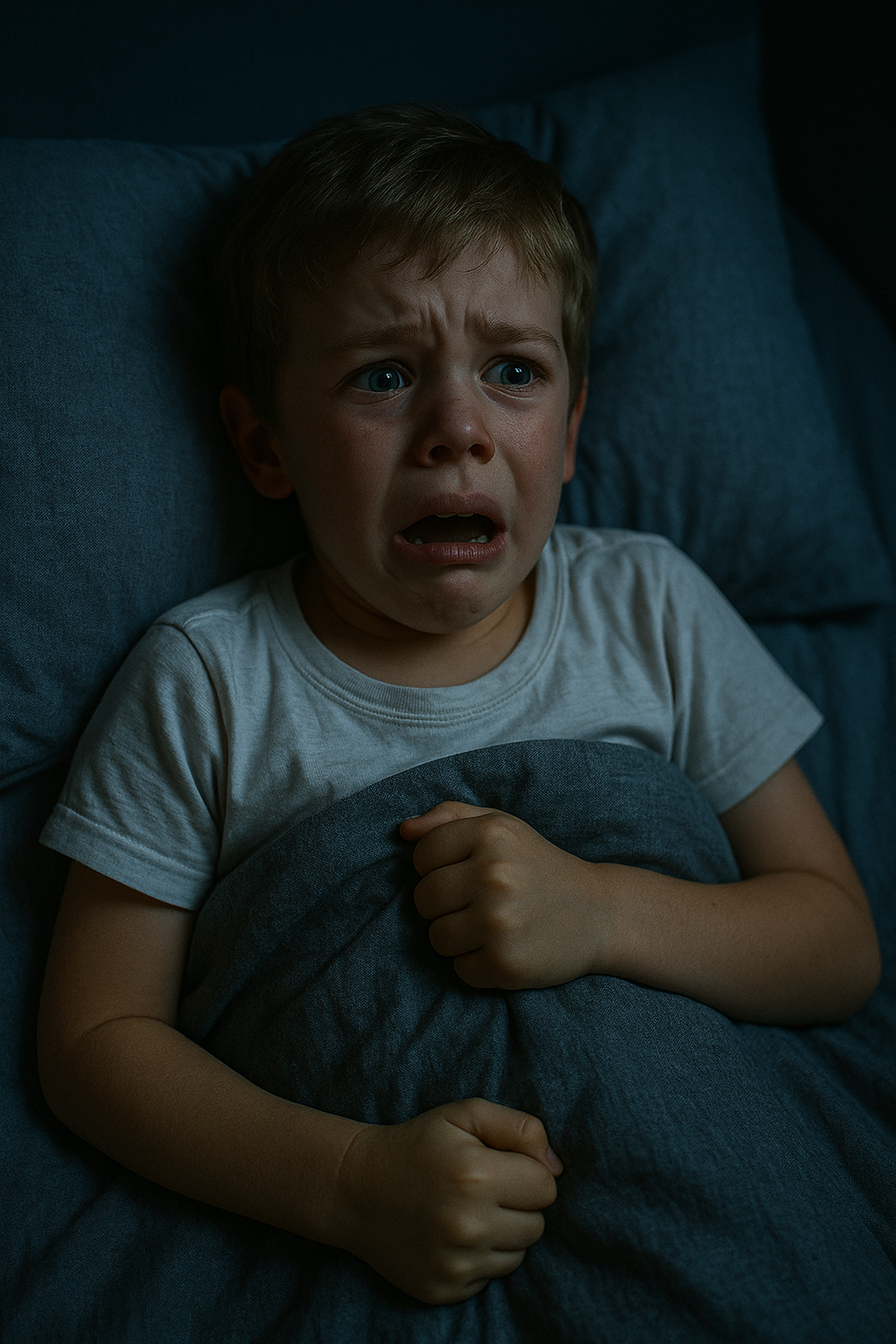 자다가 깨서 놀란 아이 사진