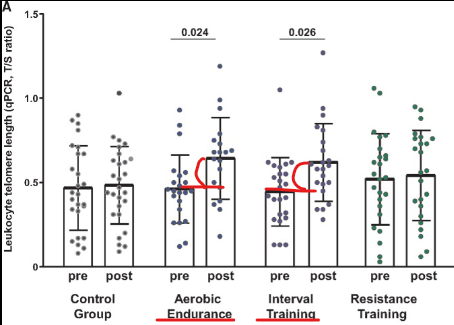 텔로머라제 활성도표