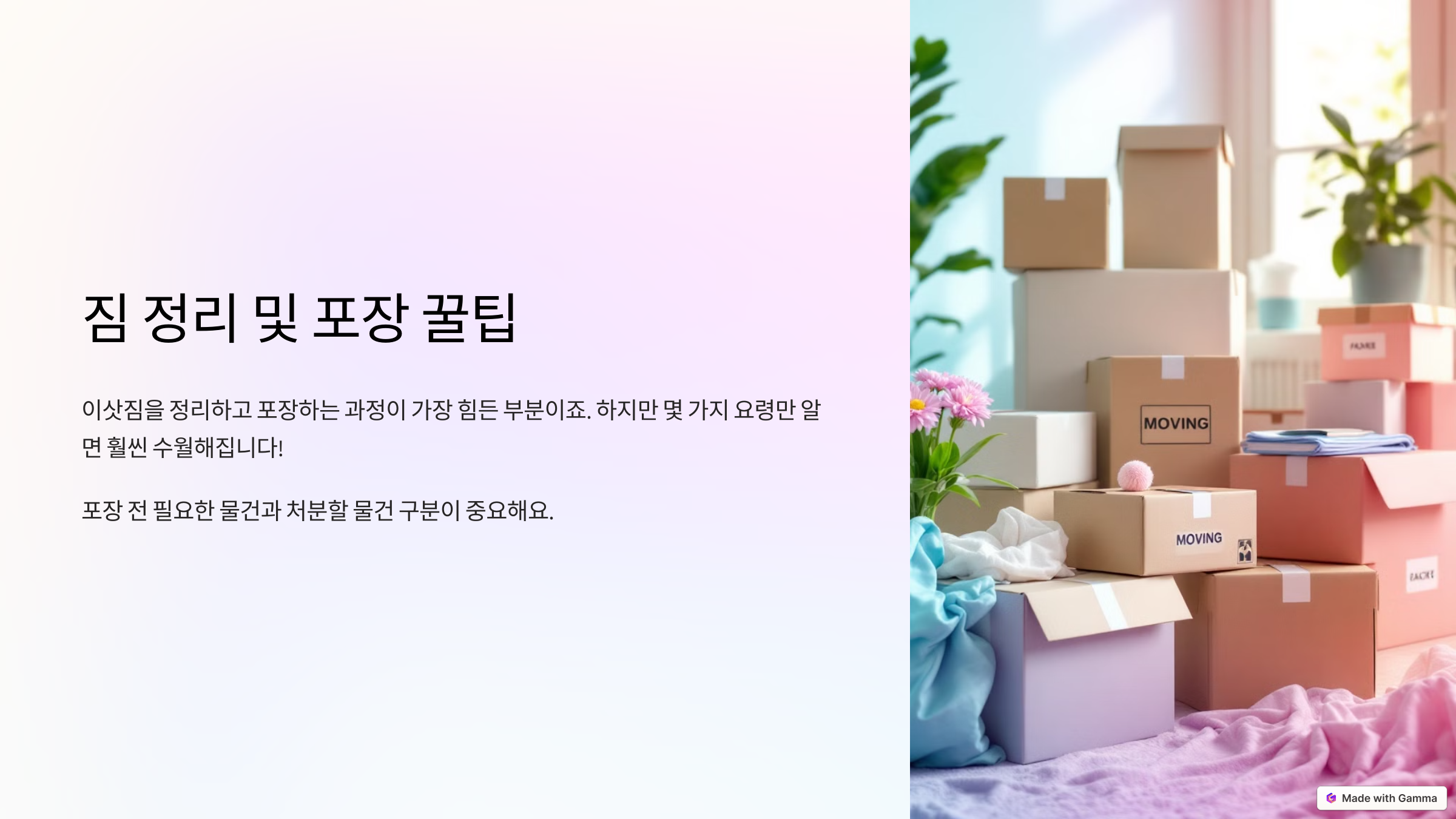 짐 정리 및 포장 꿀팁