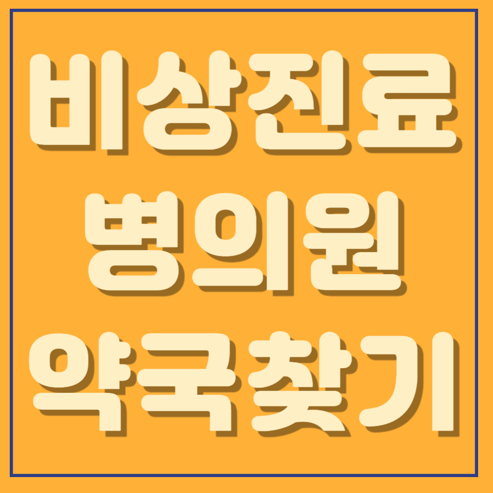 비상진료 병원 의원 약국 찾기