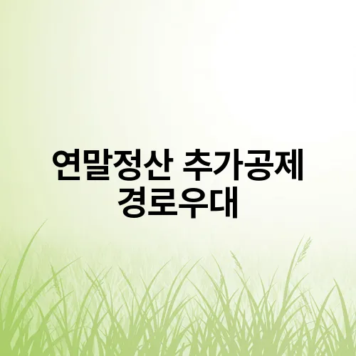 연말정산 추가공제 경로우대