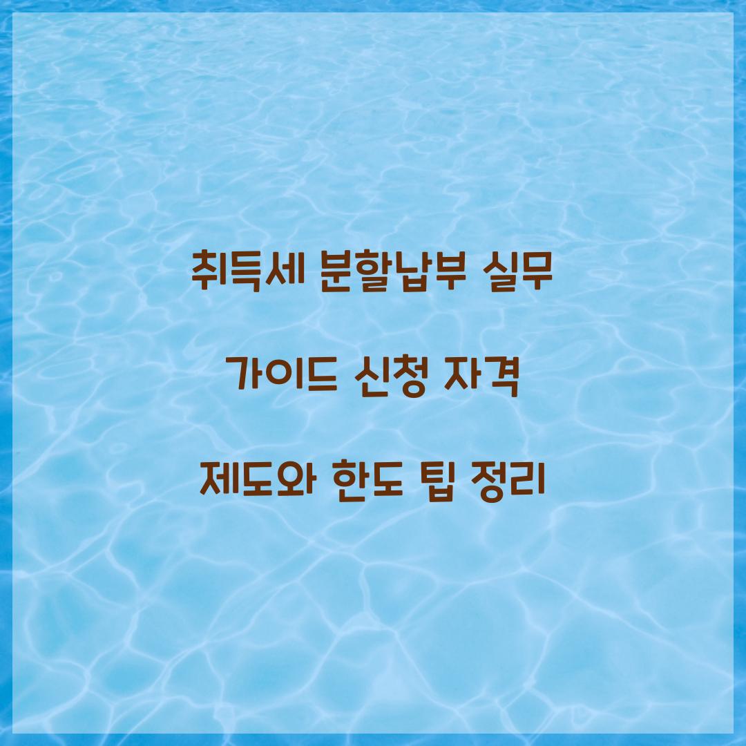 취득세 분할납부