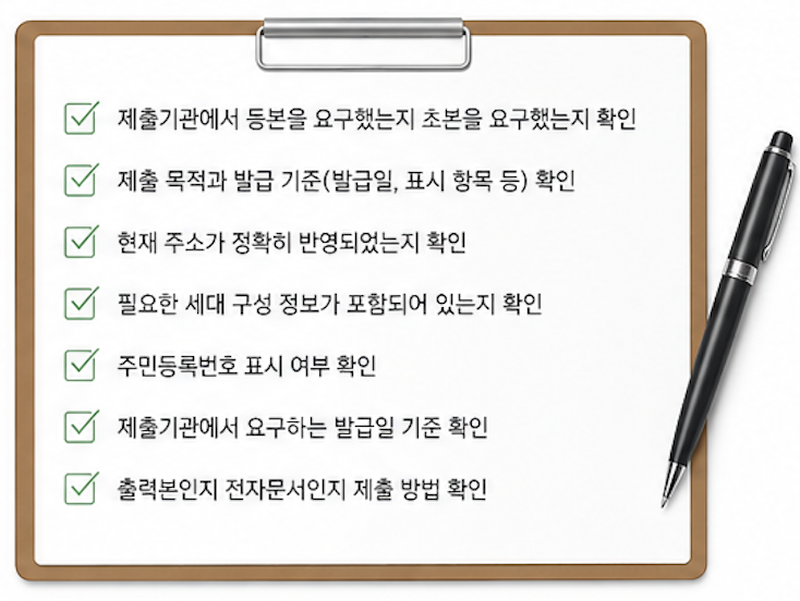 주민등록등본 인터넷 발급 전 꼭 확인할 것｜등본에 무엇을 표시해야 할까?