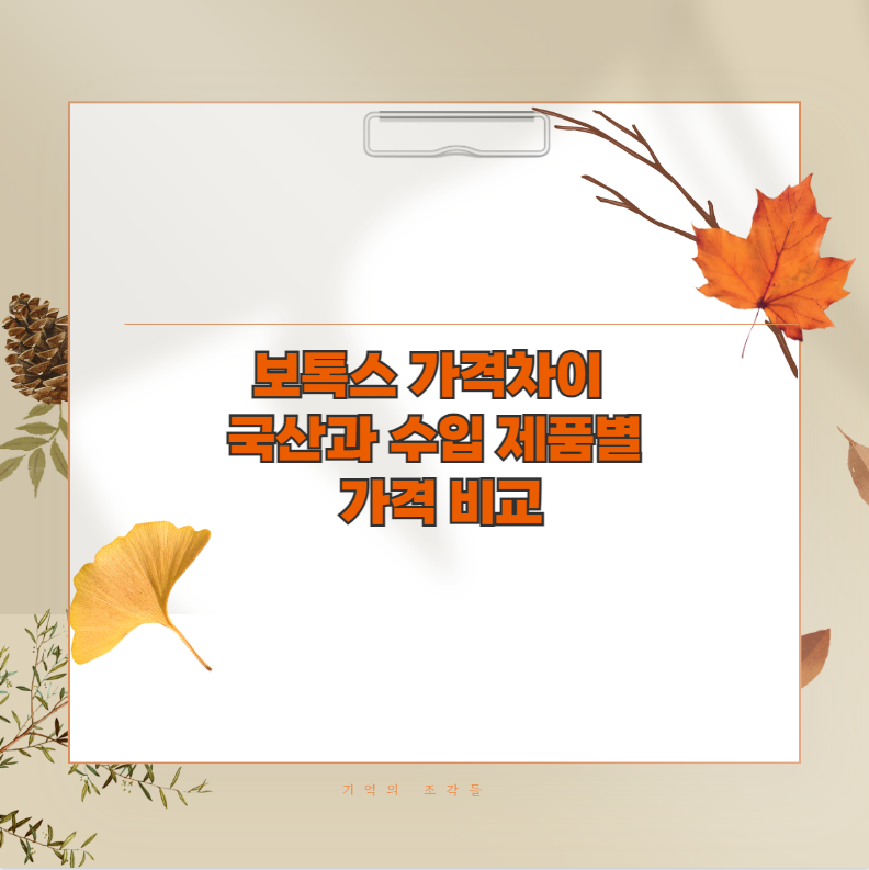 보톡스 가격차이 국산과 수입 제품별 가격 비교