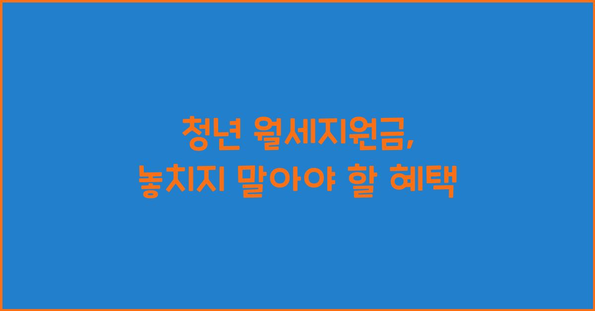 청년 월세지원금