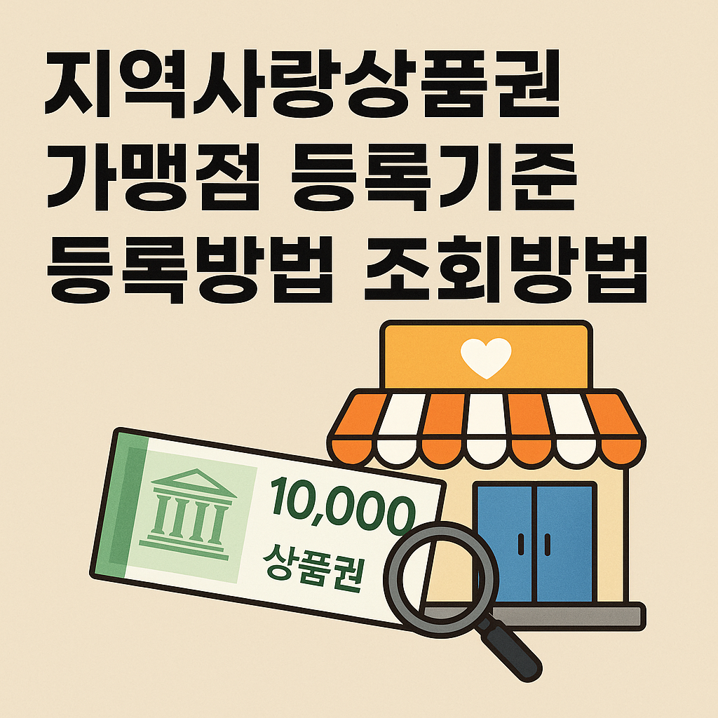 지역사랑상품권 가맹점 등록기준 등록방법 조회방법
