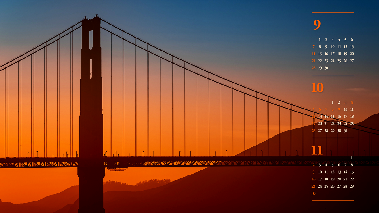 08 다리와 노을 B - 2025년10월 노트북배경화면