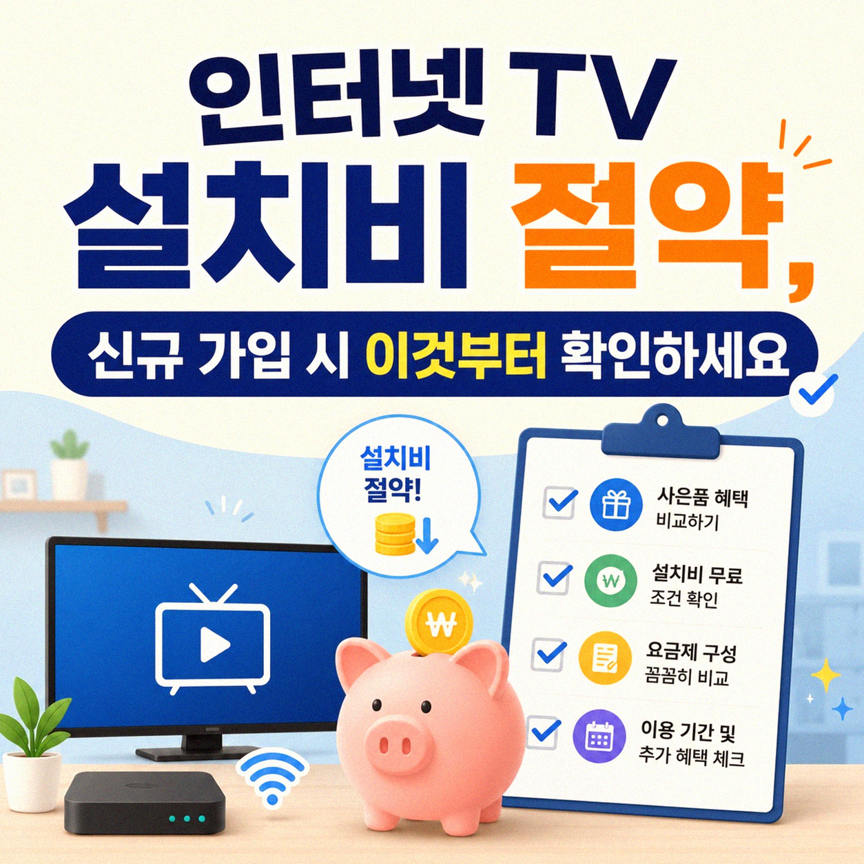 인터넷 TV 설치비 안 내는 법, 유선 TV 신규 가입 꿀팁