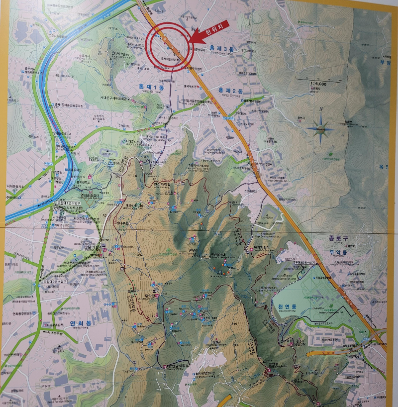 홍제역 안산 안내 지도