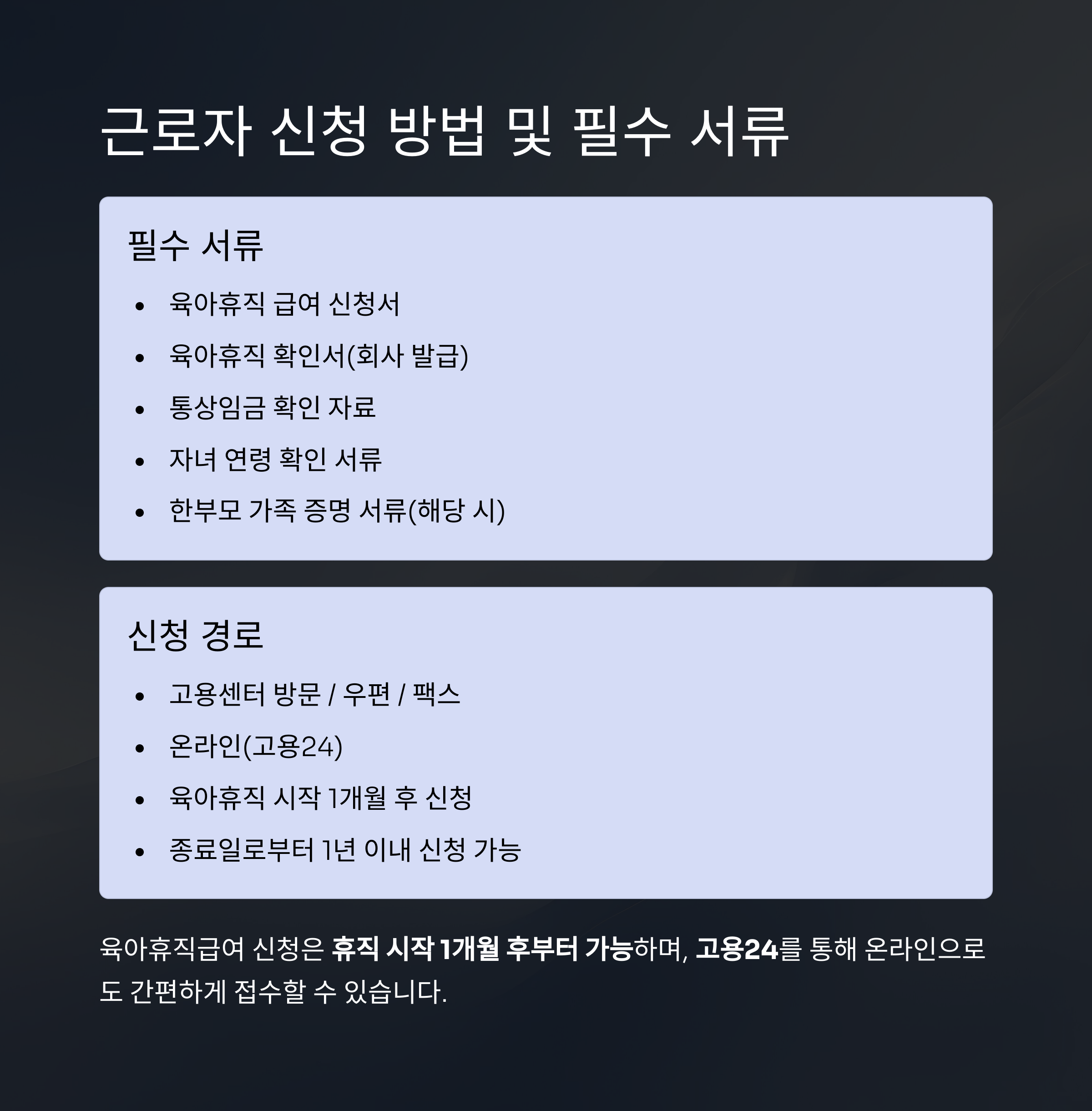 2025년 육아휴직 지원 제도
