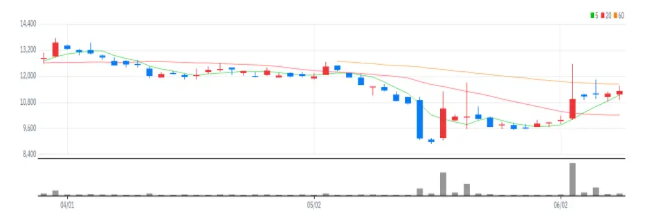 나래나노텍 차트