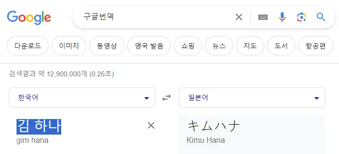 구글번역-후리가나