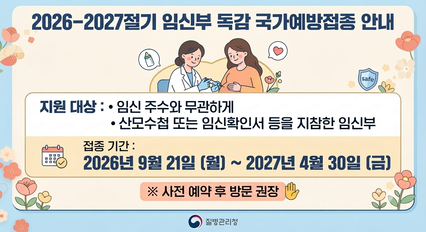 2026-2027절기 독감 국가예방접종 - 임신부 지원 사업